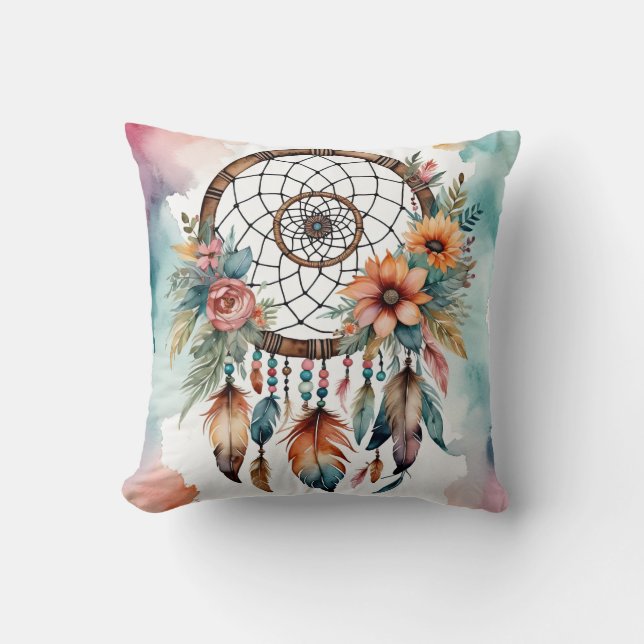 Dreams of Flowers Throw Pillow (Front)
