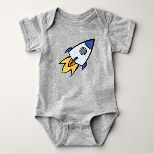 Dreams of Space Rocket Ship Baby Bodysuit