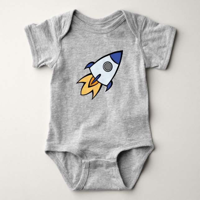 Dreams of Space Rocket Ship Baby Bodysuit (Front)