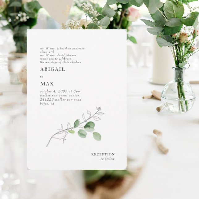 Dreams of Spring Botanical Parents Rounded Wedding Invitation (Creator Uploaded)