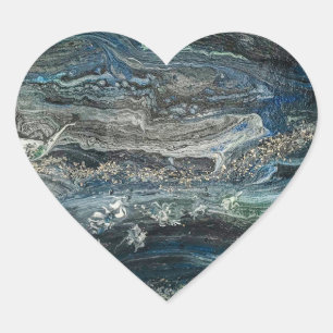 Dreams of the Ocean'20 abstract painting sea grey Heart Sticker