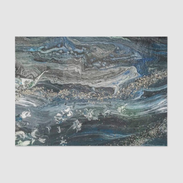 Dreams of the Ocean'20 abstract painting  Tissue Paper (Front)