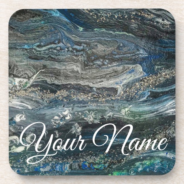 Dreams of the Ocean abstract painting  Coaster (Front)