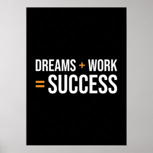 Dreams Plus Work Equals Success Poster