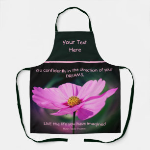 Dreams Quote Cosmos Flower Inspirational   Apron