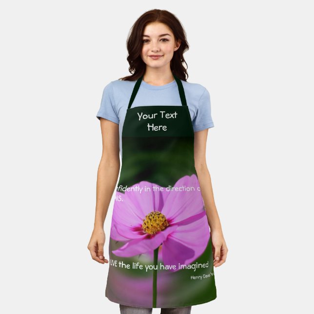Dreams Quote Cosmos Flower Inspirational   Apron (Worn)