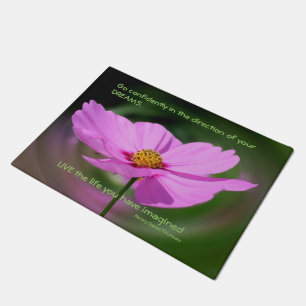 Dreams Quote Cosmos Flower Inspirational  Doormat