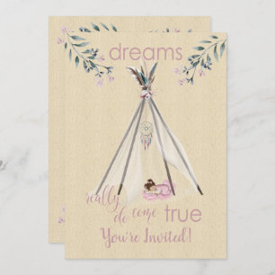 Dreams Really Do Come True Boho Tipi DreamCatcher Invitation