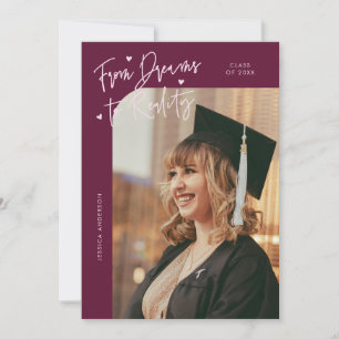 Dreams to Reality Curved Photo Cranberry Grad Announcement