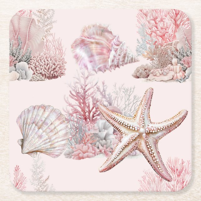 Dreams under the sea Paper Napkin Square Paper Coaster (Front)