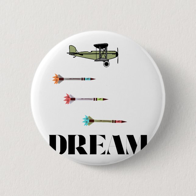 Dreams with Wings 2 Inch Round Button (Front)