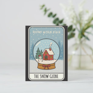 Dreams Within Reach Snow Globe Christmas Holiday Postcard