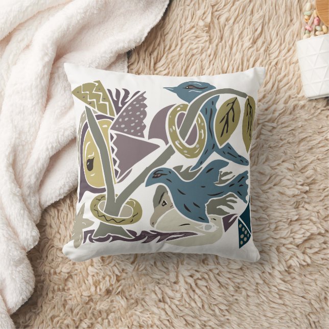 Dreamscape Birds TWArt 13 Throw Pillow (Blanket)
