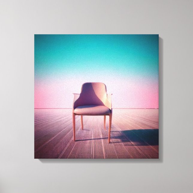 Dreamscape Elegance: Contemporary Chair in Gradien Canvas Print (Front)