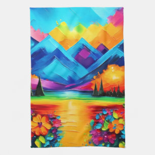 Dreamscape Horizon Painting Kitchen Towel