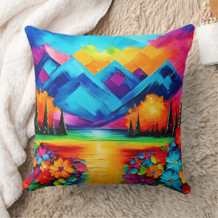 Dreamscape Horizon Painting Throw Pillow