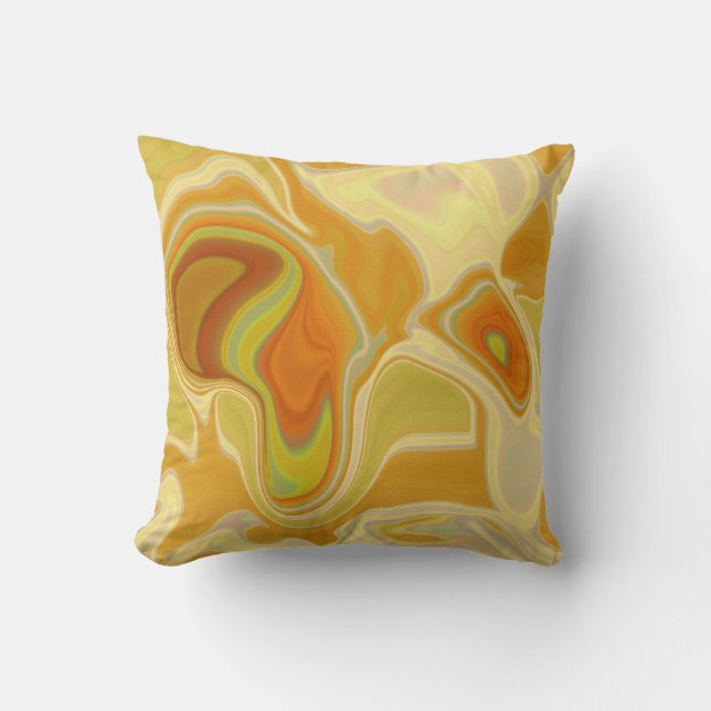 Dreamscape in Gold Throw Pillow (Front)