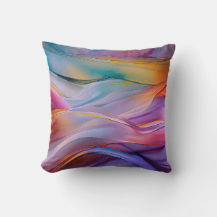 "Dreamscape Waves" Contemporary Abstract Art Throw Pillow