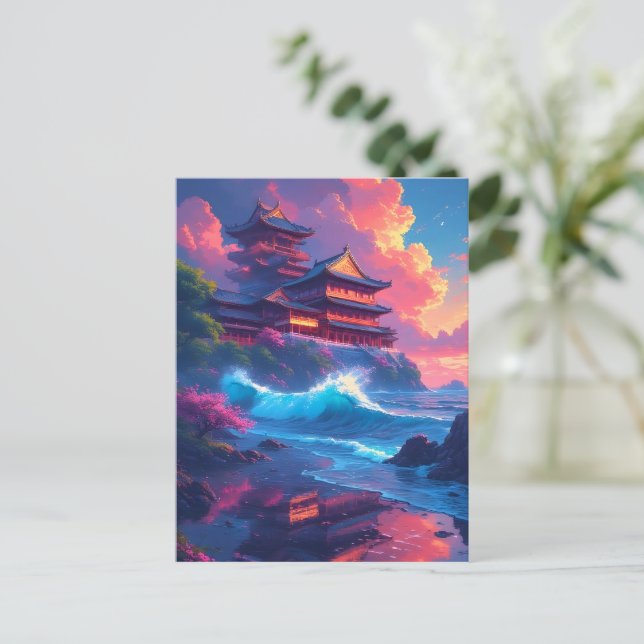 Dreamwave Pagoda by the Sea Postcard (Standing Front)