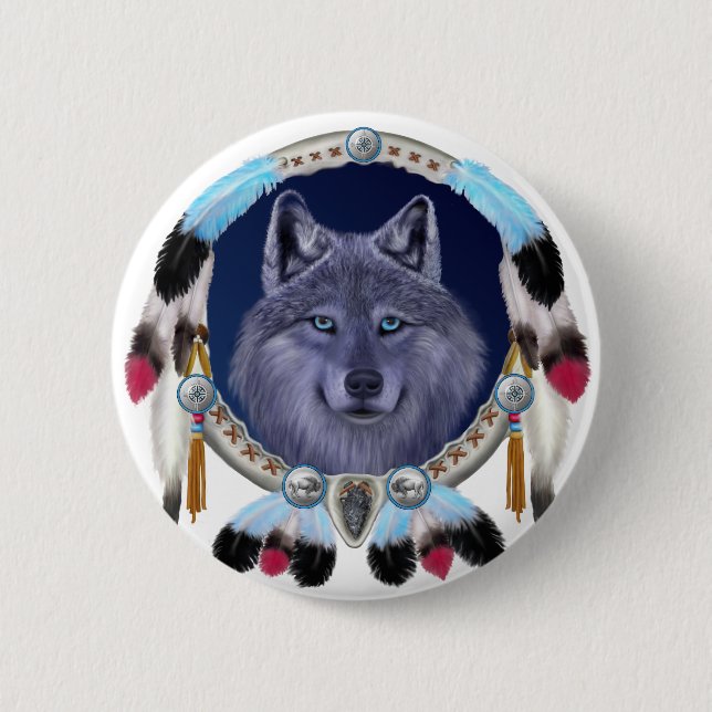 DREAMWOLF 2 INCH ROUND BUTTON (Front)