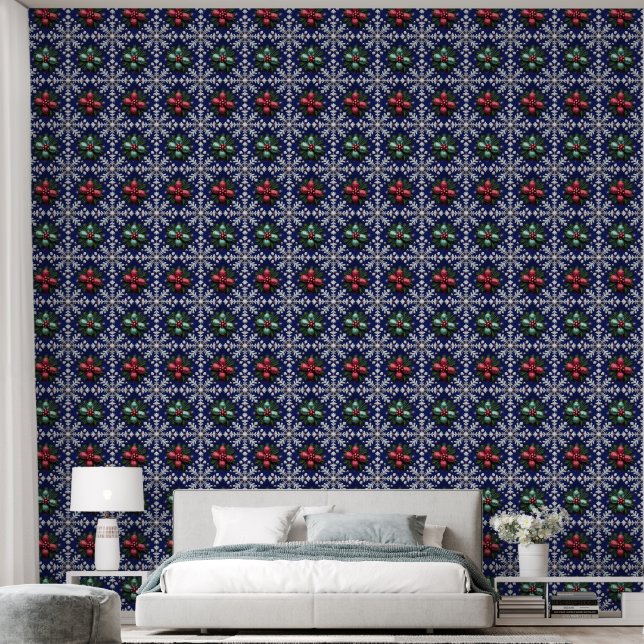 Dreamy 3D Seamless Holiday Pattern High-Resolution Wallpaper (Bedroom)