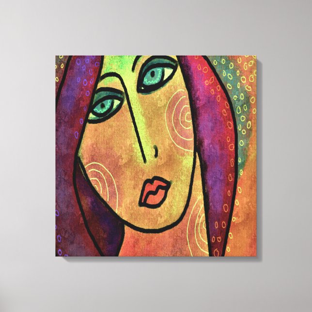 Dreamy Abstract Digital Portrait of a Woman Canvas Print (Front)