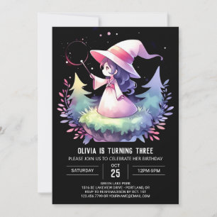 Dreamy Adorable Wizard Birthday Invitation
