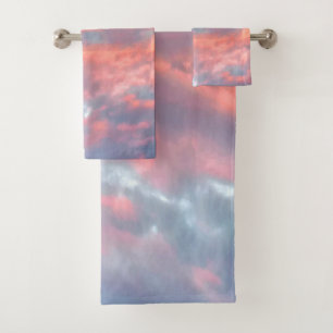 Dreamy Aesthetic Sunset Clouds Bath Towel Set