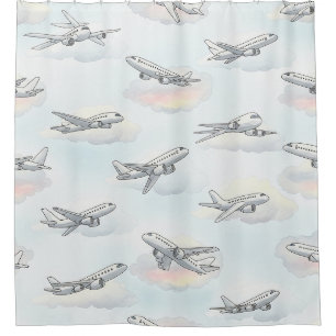 Dreamy Airplane Sky Travel Pattern (1)
