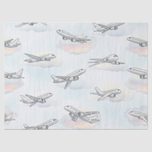 Dreamy Airplane Sky Travel Pattern (1) Tissue Paper