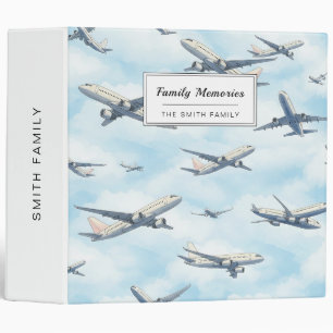 Dreamy Airplane Sky Travel Pattern (2) Binder