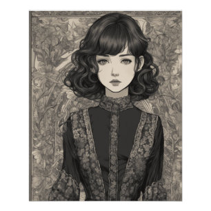 Dreamy Anime Couture - Vintage Little Black Dress Poster