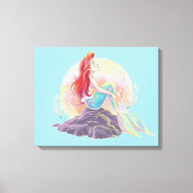 Dreamy Ariel on the Rocks Canvas Print (Front)