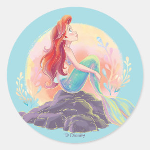 Dreamy Ariel on the Rocks Classic Round Sticker
