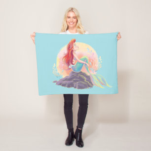 Dreamy Ariel on the Rocks Fleece Blanket