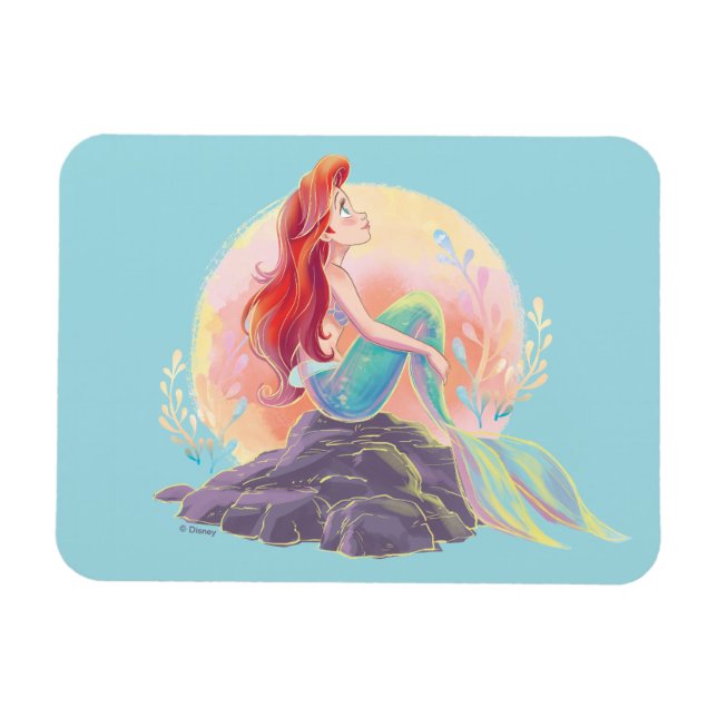 Dreamy Ariel on the Rocks Magnet (Horizontal)