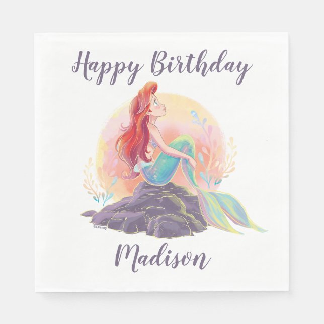 Dreamy Ariel on the Rocks Napkin (Front)
