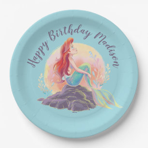 Dreamy Ariel on the Rocks Paper Plate