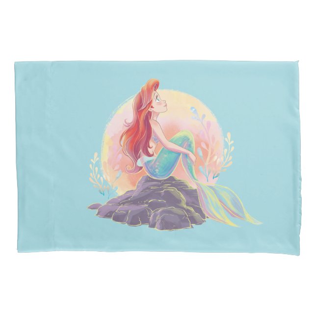Dreamy Ariel on the Rocks Pillowcase (Front)