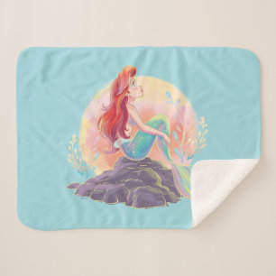 Dreamy Ariel on the Rocks Sherpa Blanket