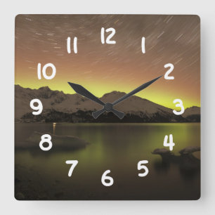 Dreamy Aurora Square Wall Clock