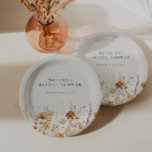 Dreamy Autumn Wildflower Paper Plate<br><div class="desc">Featuring a dreamy wildflower meadow design with soft delicate neutral coloured tiny wildflowers on a field,  these elegant bridal shower paper plates perfectly capture the warmth and coziness of the autumn season.</div>