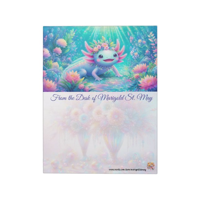 Dreamy Axolotl Notepad (Rotated)