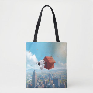Dreamy Beagle Floating City Comic Illustration Tote Bag