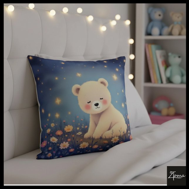  Dreamy Bear Haven Throw Pillow (Creator Uploaded)