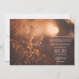 Dreamy Beautiful Flowers Sun Wedding Invitation