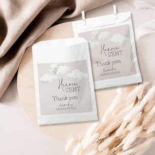 Dreamy Beige Neutral Heaven Sent Gender Reveal Favour Bag