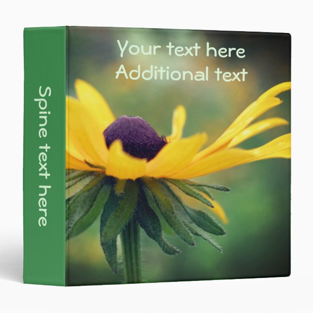 Dreamy Black Eyed Susan Daisy Flower Personalized Binder (Front/Spine)