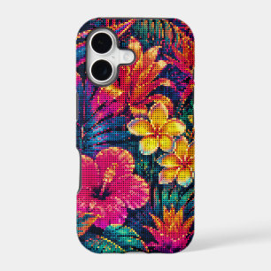 Dreamy Blooming Tropical Garden Geometric Art