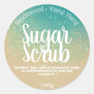Dreamy Blue Beach Sparkles Sugar Scrub Étiquettes